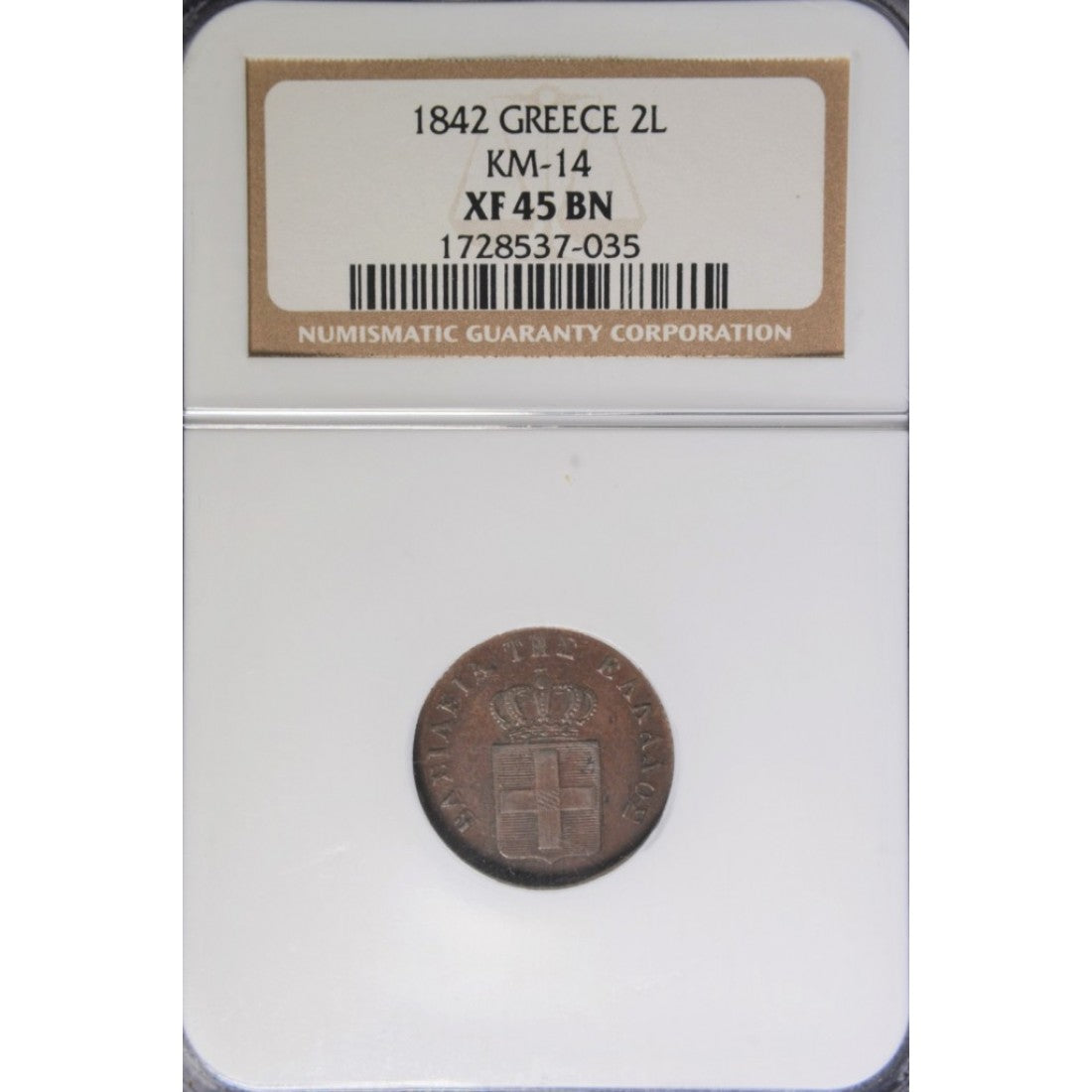 1842, 2 ΛΕΠΤΑ, XF45