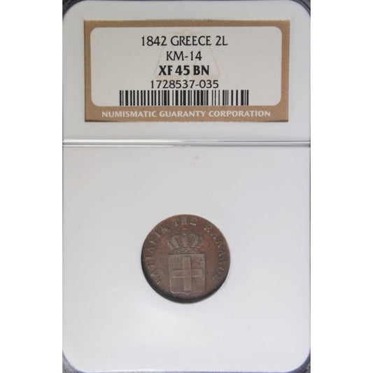 1842, 2 ΛΕΠΤΑ, XF45