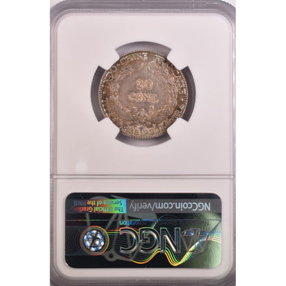 ΓΑΛΛΙΚΗ ΙΝΔΟΚΙΝΑ - 20 Cents 1913, NGC MS64