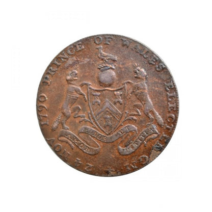 ΜΕΓΑΛΗ ΒΡΕΤΑΝΙΑ - 1790 Birmingham, Masonic 1/2 Penny Token, F-VF