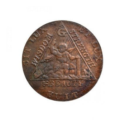 ΜΕΓΑΛΗ ΒΡΕΤΑΝΙΑ - 1790 Birmingham, Masonic 1/2 Penny Token, F-VF