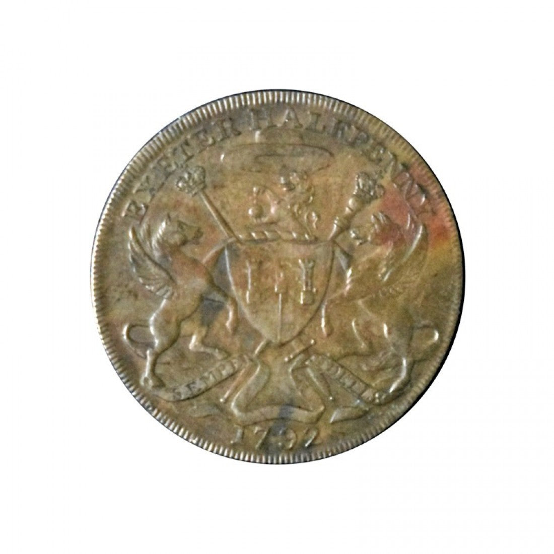 ΜΕΓΑΛΗ ΒΡΕΤΑΝΙΑ - 1792 Exeter, 1/2 Penny Token, VF+