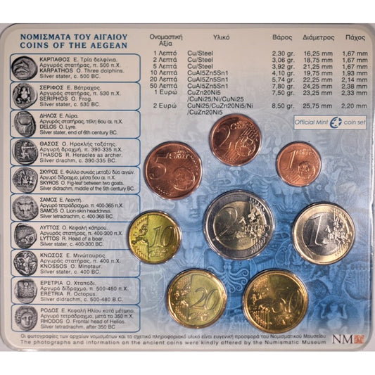 2007 - Blister - σειρά νομισμάτων ευρώ.