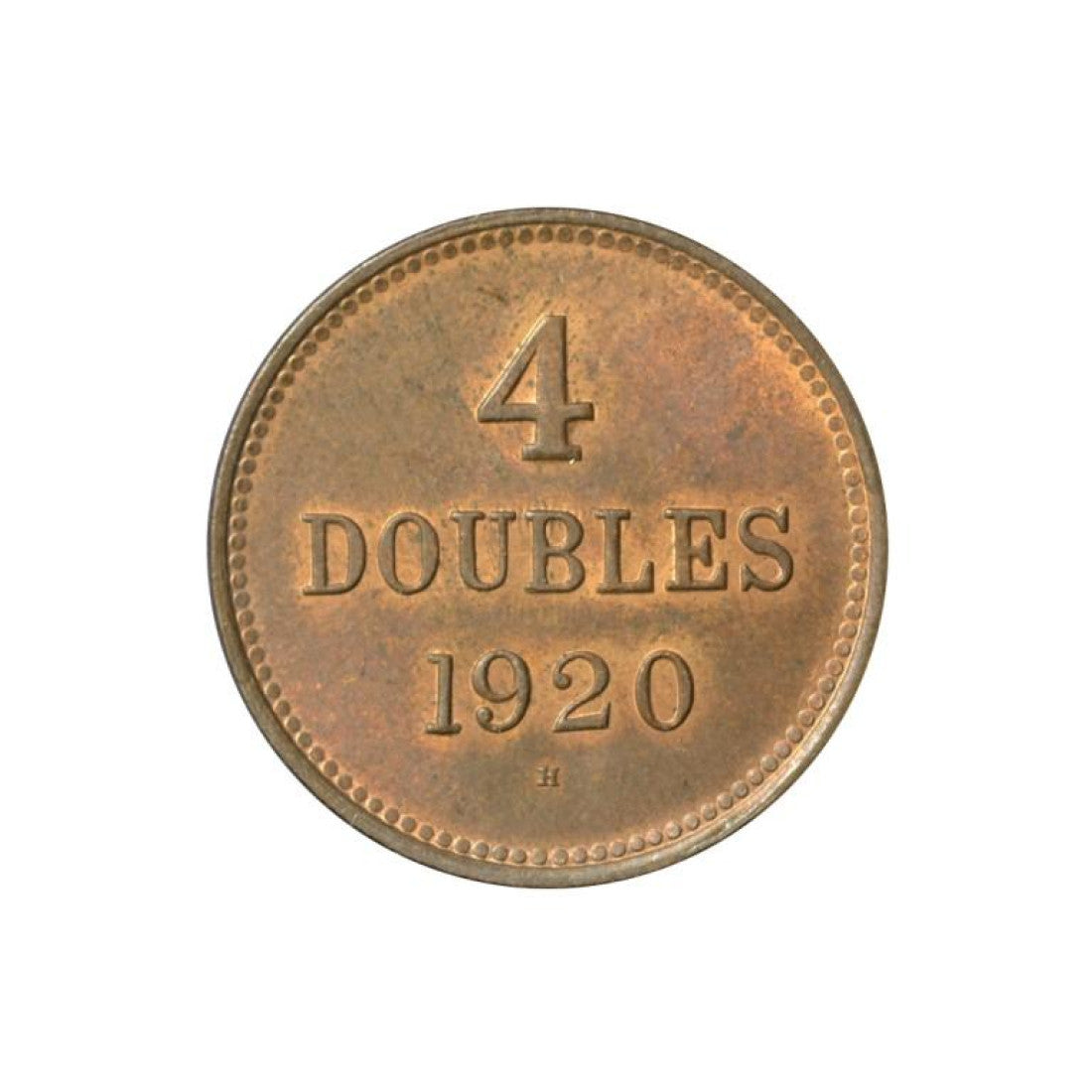 GUERNESEY, 4 Διπλά 1920, KM# 13, Unc