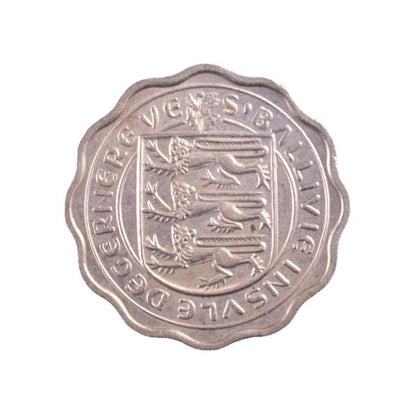 GUERNESEY, 3 Pence 1956, KM# 18, AU