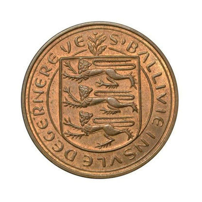 GUERNESEY, 8 Διπλά 1956, KM# 16, Unc