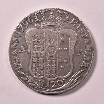 ΙΤΑΛΙΚΕΣ ΠΟΛΙΤΕΙΕΣ - ΝΑΠΟΛΗ & ΣΙΚΕΛΙΑ, 120 Grana 1796, VF-XF