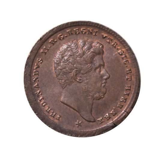 ITALIAN STATES - NAPLES & SICILY, 2 Tornezi 1858, AU-UNC