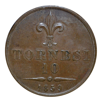 ΙΤΑΛΙΚΕΣ ΠΟΛΙΤΕΙΕΣ - ΝΑΠΟΛΗ & ΣΙΚΕΛΙΑ, 10 Tornezi 1859, AU-UNC