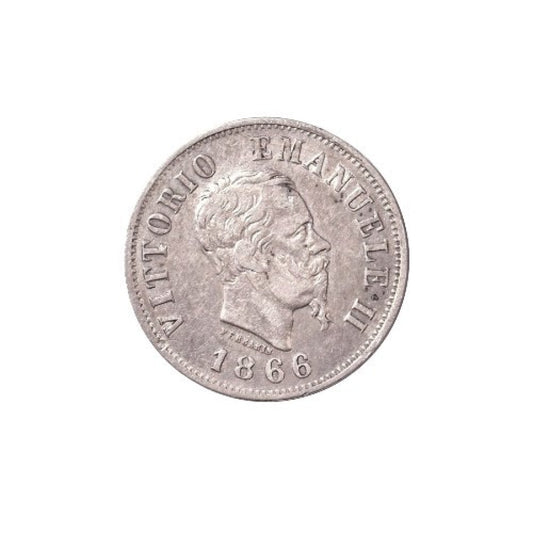 ITALY, 50 Centesimi 1866M BN, VF