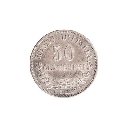 ITALY, 50 Centesimi 1866M BN, VF