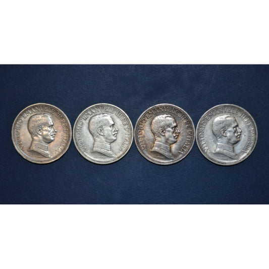 ΙΤΑΛΙΑ - 2 Lire 1914-15-16-17, VF-AU, KM# 55