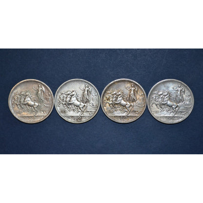 ΙΤΑΛΙΑ - 2 Lire 1914-15-16-17, VF-AU, KM# 55