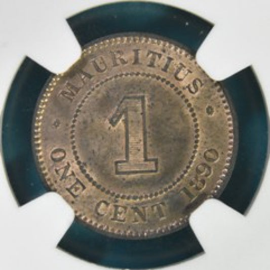 ΜΑΥΡΙΚΙΟΣ - 1 Cent 1890 H, NGC MS 62 RB