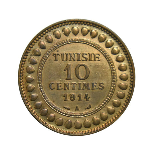 TUNISIA, 10 Centimes 1914 A (1332) UNC, km# 236