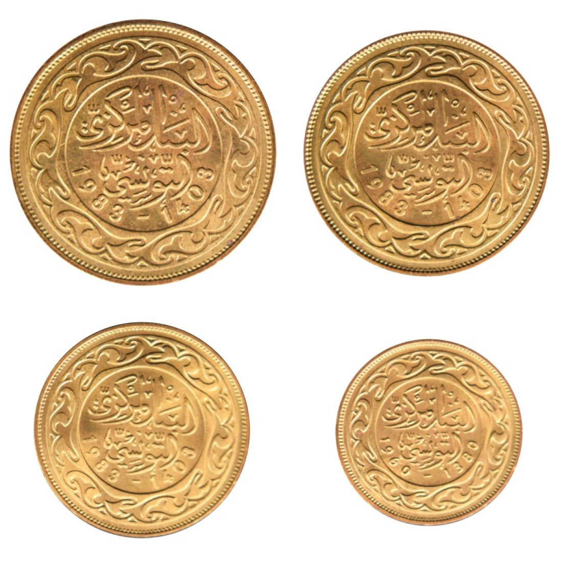 TUNISIA, 10,20,50,100 Millim 1960,1983, UNC, km# 306,307,308,309