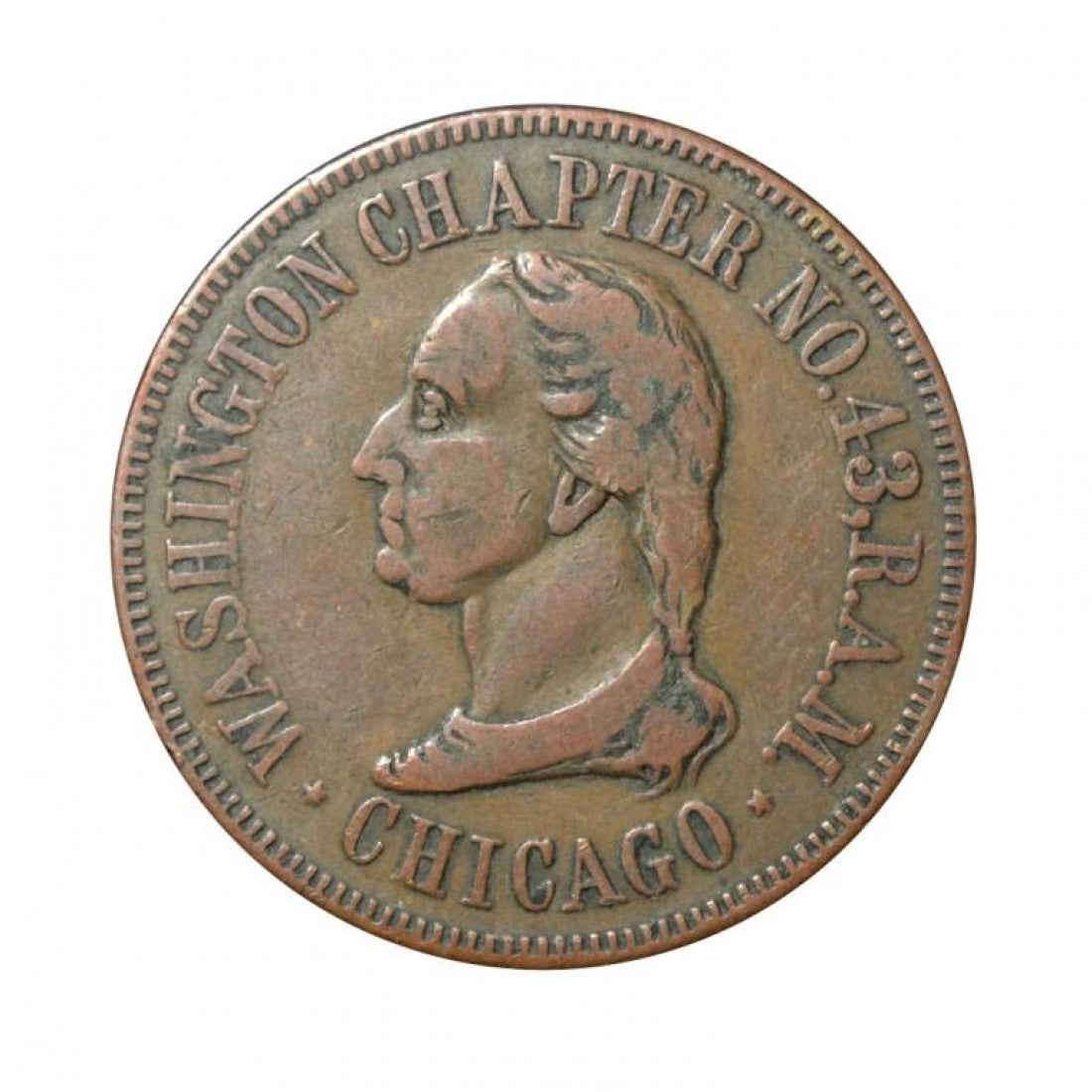 ΗΠΑ, 1858 Masonic Penny Token, Κεφάλαιο Ουάσιγκτον, Σικάγο